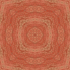 Abstract mosaic seamless pattern from fragment of a red embossed concrete wall.