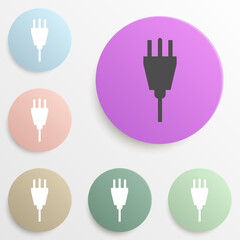electrical plug badge color set. Simple glyph, flat vector of web icons for ui and ux, website or mobile application