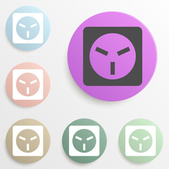 electric outlet badge color set. Simple glyph, flat vector of web icons for ui and ux, website or mobile application