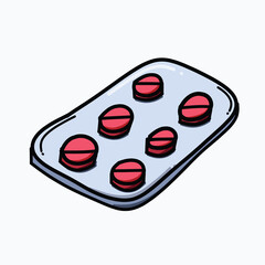 Medicine doodle color vector icon. Drawing sketch illustration hand drawn line eps10