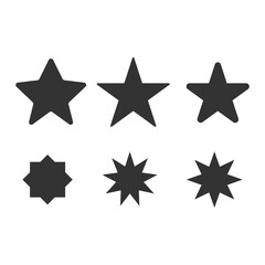 Vector Set of Gray Star Icons