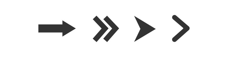 Set flat arrows vector with isolated on white background. Collections for web design, interface and more.