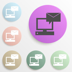 message on the computer badge color set. Simple glyph, flat vector of web icons for ui and ux, website or mobile application