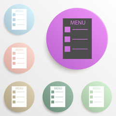 restaurant menu badge color set. Simple glyph, flat vector of web icons for ui and ux, website or mobile application