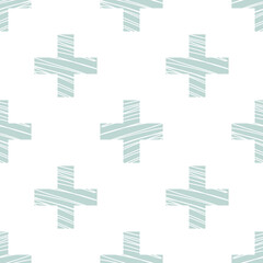 Cartoon fantasy cross seamless pattern. Infinity geometric background. Wrapping paper. Vector illustration.