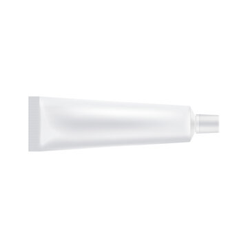 Realistic blank toothpaste tube mockup isolated on white background