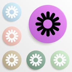 flower badge color set. Simple glyph, flat vector of web icons for ui and ux, website or mobile application