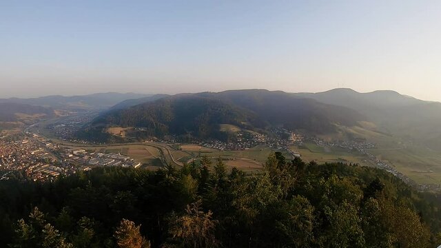 morning fog in the mountains, black forest, germany