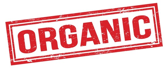 ORGANIC red grungy rectangle stamp.