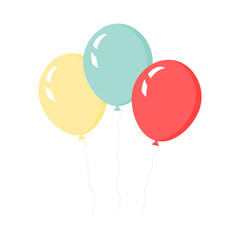Balloons helium set icon. Vector illustration isolated on white