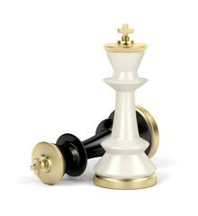 Chess kings on white background