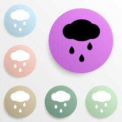 rainy cloud badge color set. Simple glyph, flat vector of web icons for ui and ux, website or mobile application