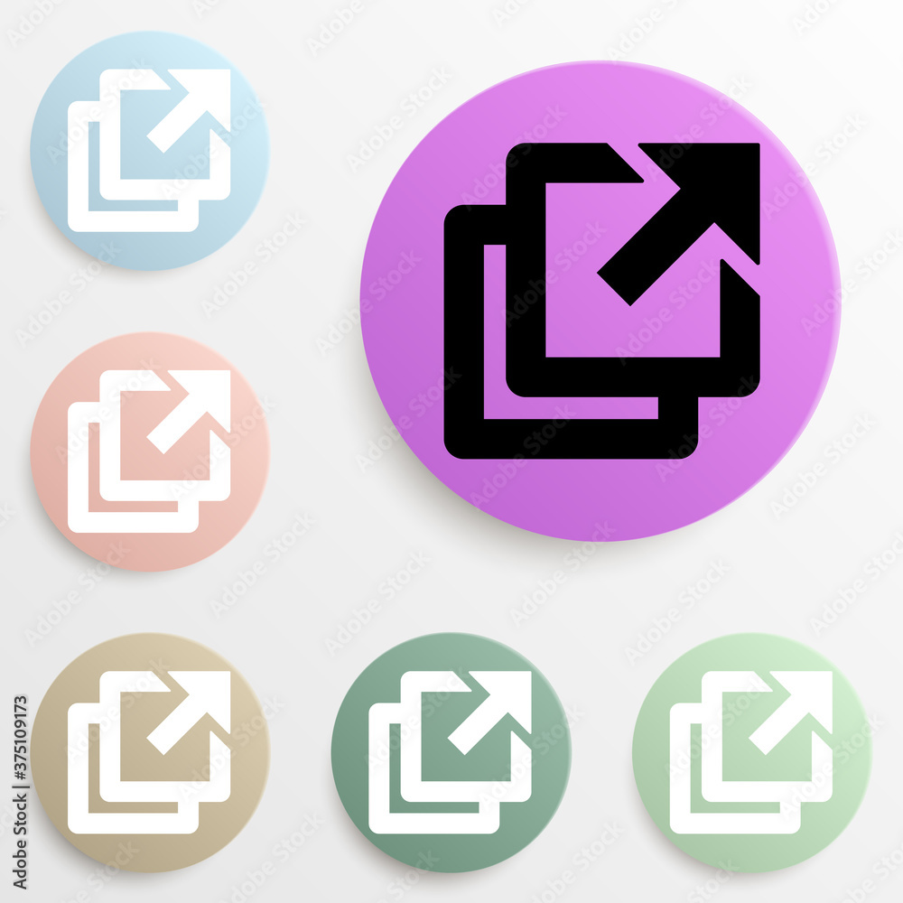 Poster sheets badge color set. simple glyph, flat vector of web icons for ui and ux, website or mobile appl