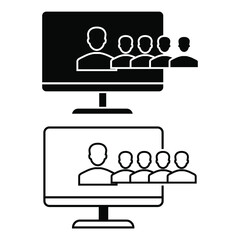 Community Platform icon vector set. connection illustration sign collection. online conference symbol.