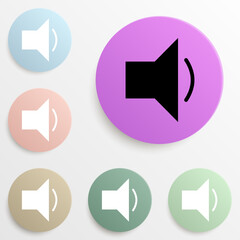 sound badge color set. Simple glyph, flat vector of web icons for ui and ux, website or mobile application