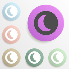 half-moon in round badge color set. Simple glyph, flat vector of web icons for ui and ux, website or mobile application