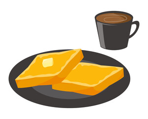 トーストのベクターイラスト