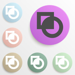 cut sign badge color set. Simple glyph, flat vector of web icons for ui and ux, website or mobile application