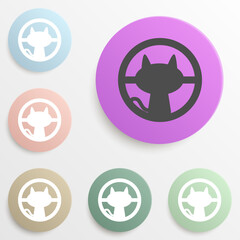 cat outside the window badge color set. Simple glyph, flat vector of web icons for ui and ux, website or mobile application © rashadaliyev