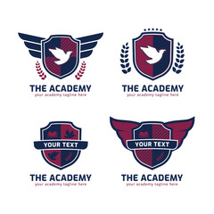 The academy logo set in shield shape with wings of eagle