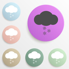 snow cloud badge color set. Simple glyph, flat vector of web icons for ui and ux, website or mobile application