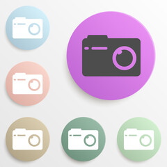 photo camera badge color set. Simple glyph, flat vector of web icons for ui and ux, website or mobile application