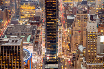 Fototapeta na wymiar New York City landscape at night from the top