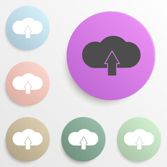 cloud load sign badge color set. Simple glyph, flat vector of web icons for ui and ux, website or mobile application