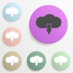 cloud download sign badge color set. Simple glyph, flat vector of web icons for ui and ux, website or mobile application