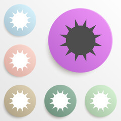the sun badge color set. Simple glyph, flat vector of web icons for ui and ux, website or mobile application