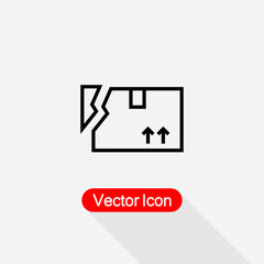 Broken Box Icon Vector Illustration Eps10