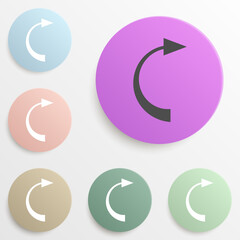 back arrow badge color set. Simple glyph, flat vector of web icons for ui and ux, website or mobile application