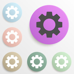 gear badge color set. Simple glyph, flat vector of web icons for ui and ux, website or mobile application