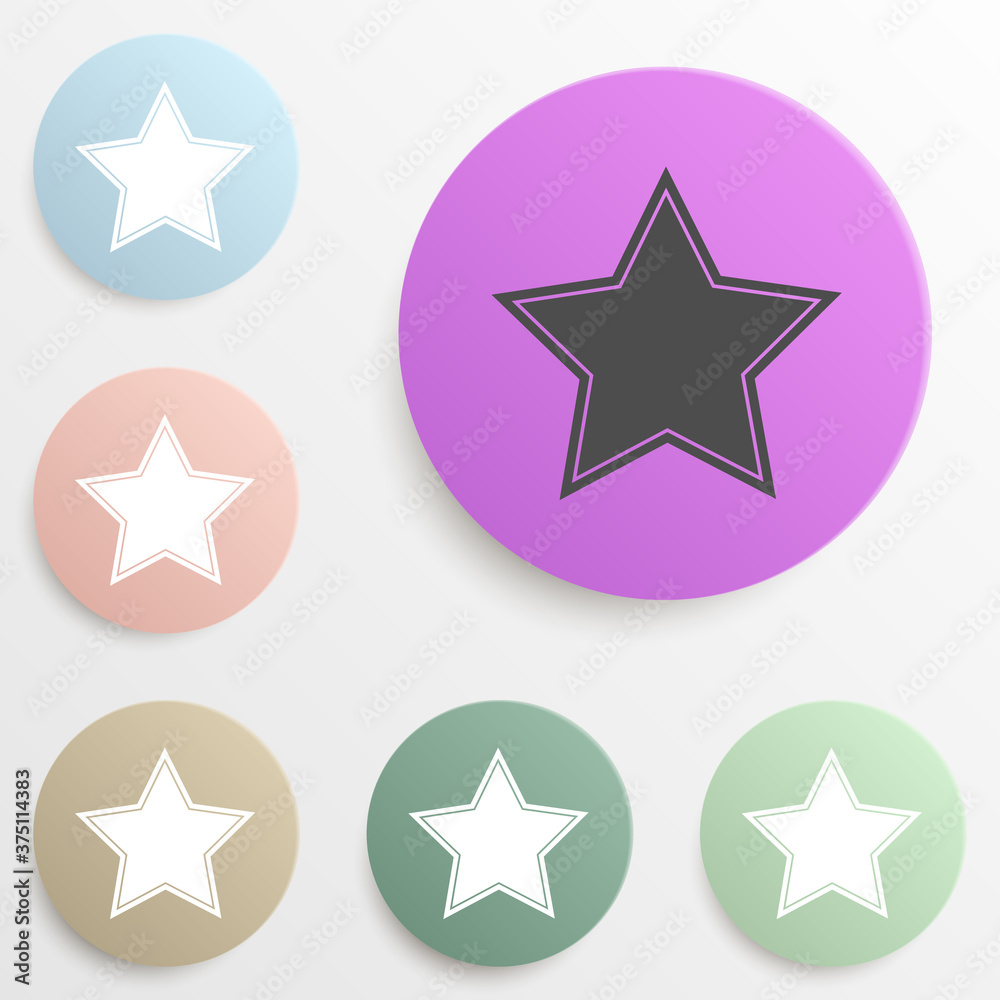 Poster star badge color set. simple glyph, flat vector of web icons for ui and ux, website or mobile applic