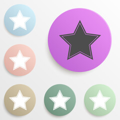 Obraz premium star badge color set. Simple glyph, flat vector of web icons for ui and ux, website or mobile application