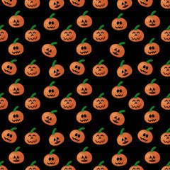 seamless pattern with pumpkins for Halloween