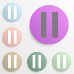 pause badge color set. Simple glyph, flat vector of web icons for ui and ux, website or mobile application