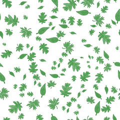 seamless pattern with green leaves