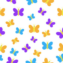 seamless pattern with colorful butterflies