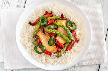 Spicy king oyster mushroom stir-fry
