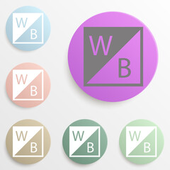 White balance sign badge color set. Simple glyph, flat vector of web icons for ui and ux, website or mobile application