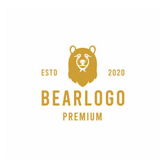 Animal Bear silhouette Vector Logo illustration design vintage