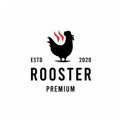 Fototapeta na wymiar rooster silhouette premium Vector Logo illustration design