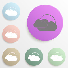 Sun cloud badge color set. Simple glyph, flat vector of web icons for ui and ux, website or mobile application