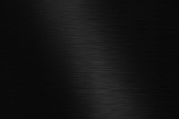 Polished black metal background. Striped abstract texture
