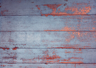 Natural wooden background blue with gold paint 