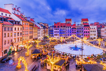 Warsaw, Poland - Christmas Market - obrazy, fototapety, plakaty