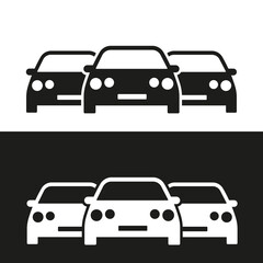 Car icons . Car . Car symbol . Black and white machines for applications and web sites. Vector illustration