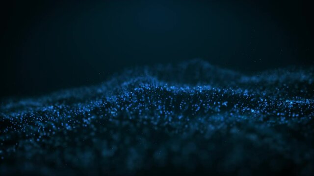 Abstract digital particle wave and light abstract background ,animation cyber or technology background.
