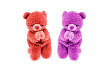 A cute teddy bear isolated on a white background